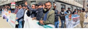 হাইকমিশনার আবিদা ইসলামের পদত্যাগের দাবিতে লন্ডন হাইকমিশনের সামনে বিক্ষোভ সমাবেশ